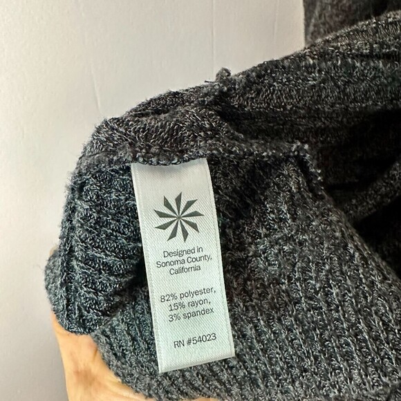 Athleta Tiburon Open Front Waterfall Draped Cardigan Charcoal Grey Size Medium - Picture 5 of 5